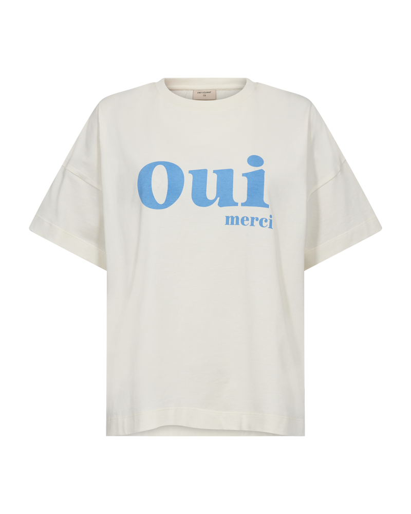 FreeQuent Offwhite T shirt oversized Oui Maat L XL