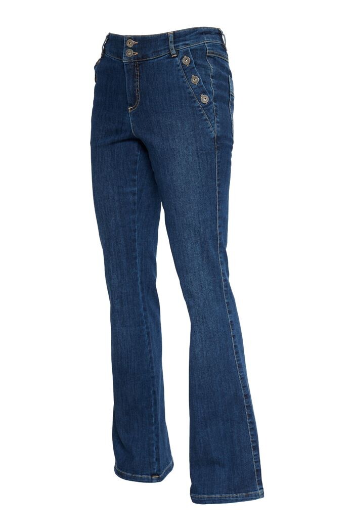 Flared jeans met knopen