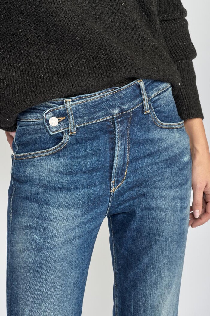 Skinny jeans overslag sluiting